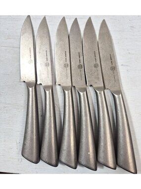 Schmidt Bros German Stainless Steel 4.5" Steak Knives Set Of 6 Vintage Style